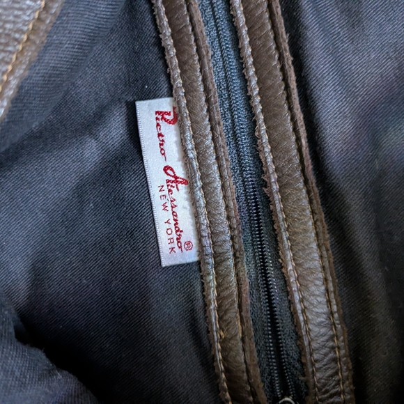 Pietro Alessandro Patchwork Leather Slouchy Boho Brown Relaxed Fall Vibe Handbag - Picture 6 of 12